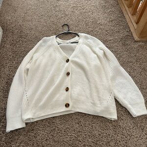Time and True White Knit Cardigan Sweater XXXL